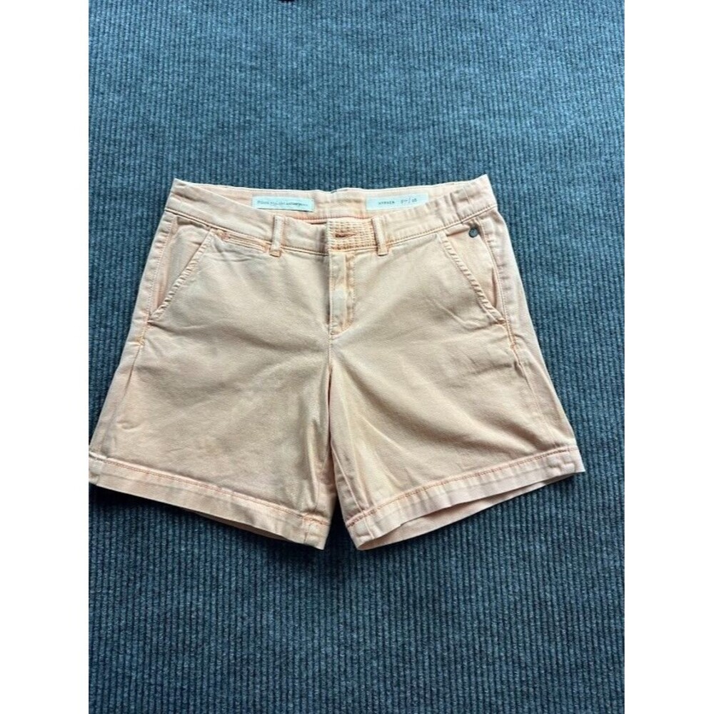 Anthropologie Pilcro Hyphen Chino Shorts Size 28 Peach Boho Classic Stretch